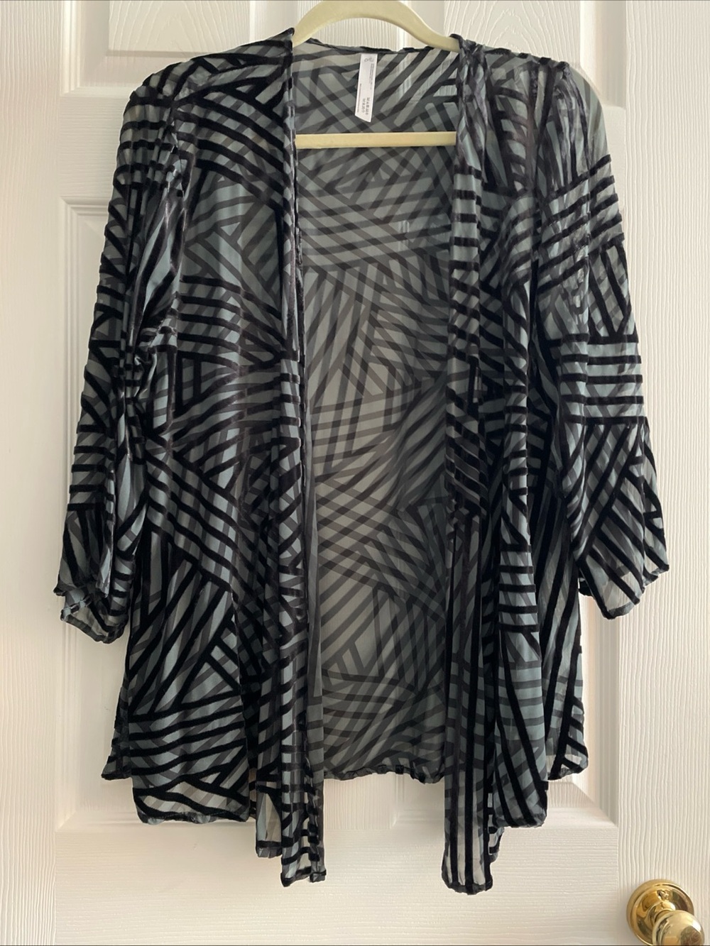 Geometric Open-Front Women's Cardigan